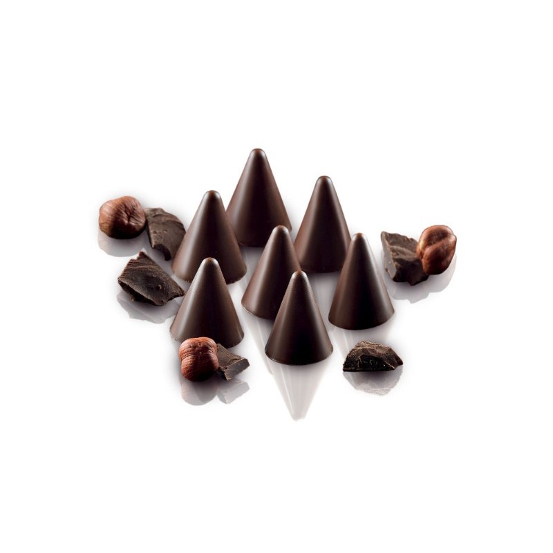 PLAQUE SILICONE CHOCOLAT - 15 cônes Ø 26xht28 mm - 7.5ml