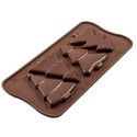 PLAQUE SILICONE CHOCOLAT - 4 sapins 56x75xht8 mm - 13ml