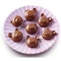 PLAQUE SILICONE CHOCOLAT - 15 têtes de cochons 31x29xht15 mm - 8ml
