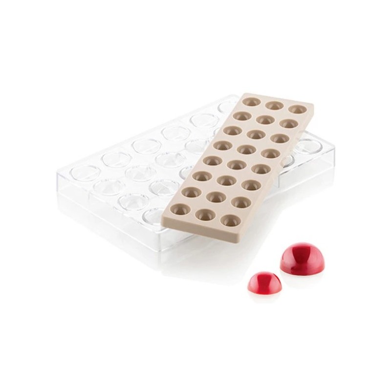 KIT MOULE POUR CHOCOLAT - 24 demi sphères Ø 31xht16.5 mm - 8.5ml