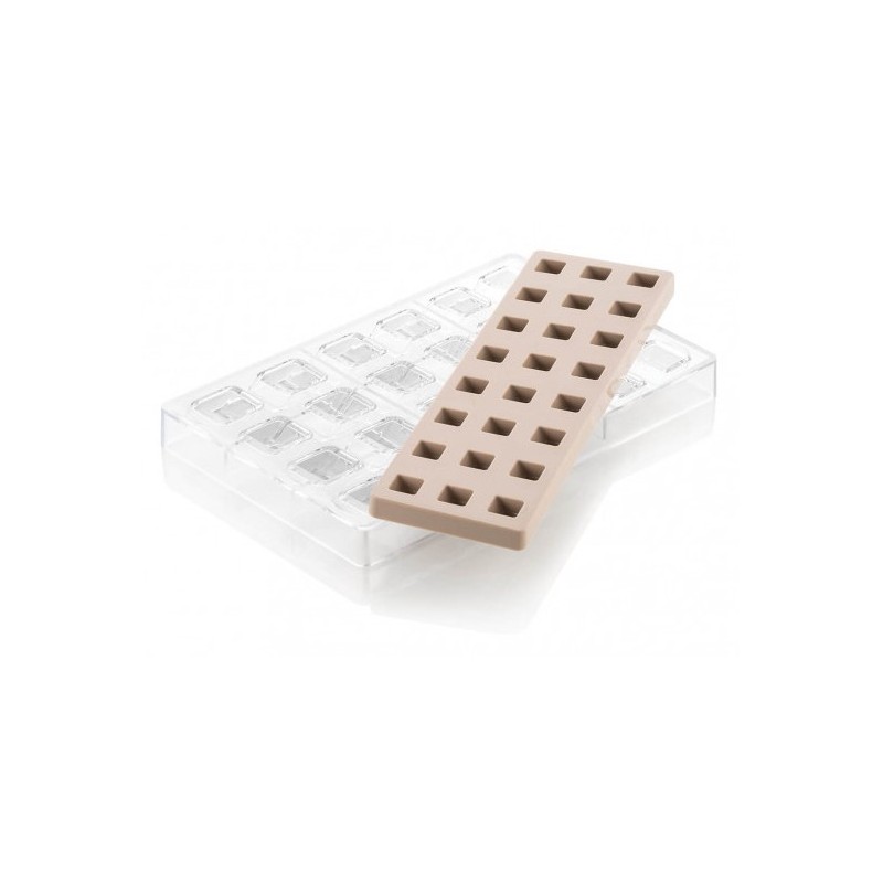 KIT MOULE POUR CHOCOLAT - 24 cubes 21x21xht20.5 mm - 8.5ml