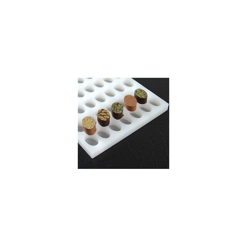 PLAQUE SILICONE CHOCOLAT - 49 ovales 32x21xht14 mm