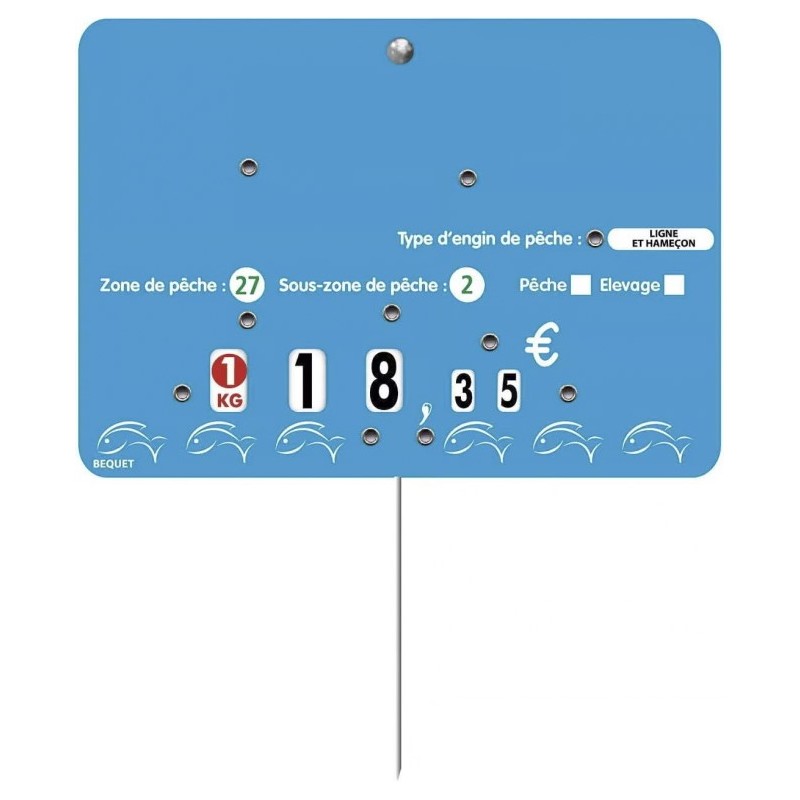 ETIQUETTE POISSON BLUE FISH