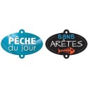 OVALE "pêche du jour / sans arêtes" - 11x8 cm (lot de 10)