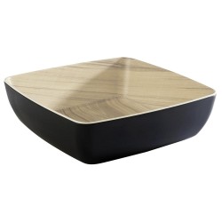 SALADIER CARRE ARRONDI MELAMINE IMITATION BOIS