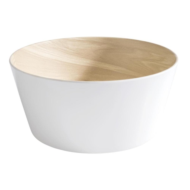 SALADIER ROND MELAMINE IMITATION BOIS