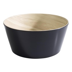 SALADIER ROND MELAMINE IMITATION BOIS