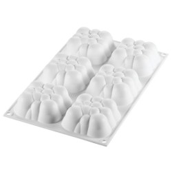PLAQUE SILICONE 300X175 - 6 mini nuages carrés 71x71xht34 mm - 120ml