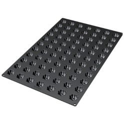 PLAQUE SILICONE 600X400 - 77 mini charlottes Ø 35xht15 mm - 8.5ml