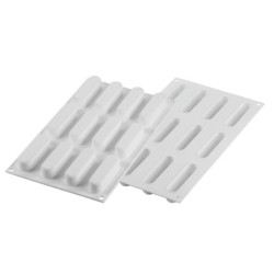 PLAQUE SILICONE 300X175 - 12 mini éclairs caroline 83x23xht21 - 30ml