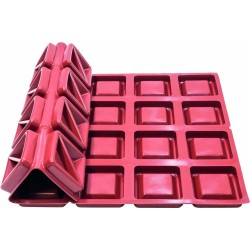 PLAQUE SILICONE 600X400 - 24 tartes carrées 80x80xht20 - 72ml