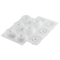 PLAQUE SILICONE 300X175 - 8 donuts gourmands Ø 72xht27 mm - 80ml