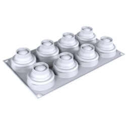 PLAQUE SILICONE 300X175 - 8 fleurs daisy Ø 58xht41 mm - 62ml