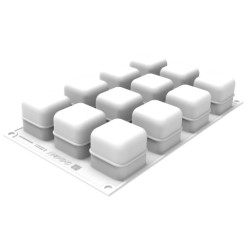 PLAQUE SILICONE 300X175 - 12 cubes 45x45xht45 mm - 85ml