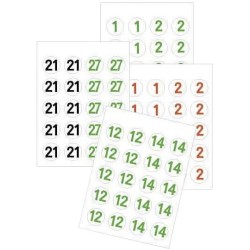 PASTILLES ADHESIVES CHIFFRE POUR TABLEAU ZONE ET SOUS ZONE (x412)