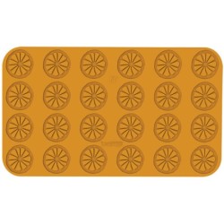 PLAQUE SILICONE 470X270 - 24 décor ronds agrumes Ø 60xht2 mm