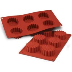 PLAQUE SILICONE 300X175 - 6 marguerites Ø 70xht28 mm - 80ml