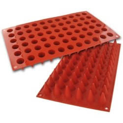 PLAQUE SILICONE 300X175 - 66 mini cônes diam 18xht30 mm - 3ml