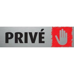 PLAQUE PVC ALU ADHÉSIVE 170x50 MM "Privé"