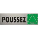 PLAQUE PVC ALU ADHÉSIVE 170x50 MM "Poussez Flèche verticale"