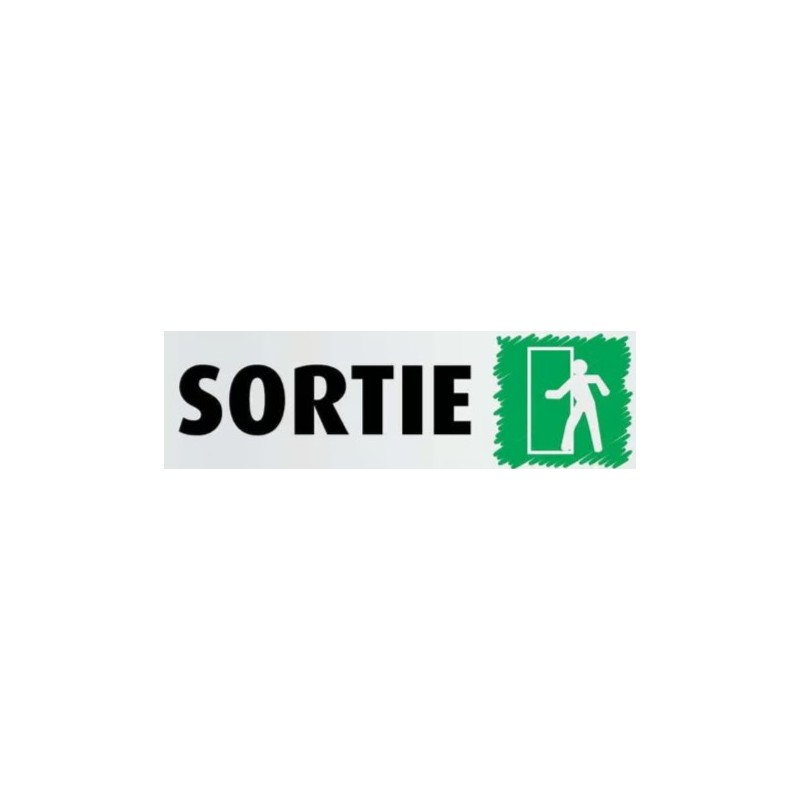 PLAQUE PVC ALU ADHÉSIVE 170x50 MM "Sortie"