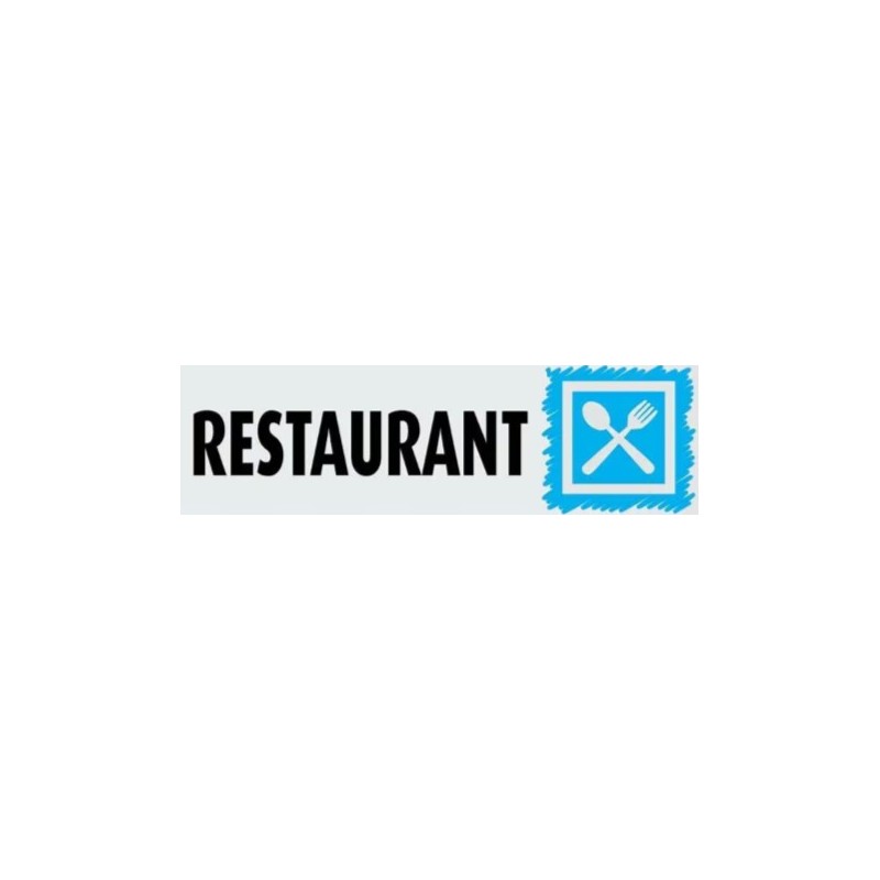 PLAQUE PVC ALU ADHÉSIVE 170x50 MM "Restaurant"