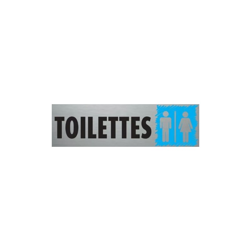 PLAQUE PVC ALU ADHÉSIVE 170x50 MM "Toilettes"