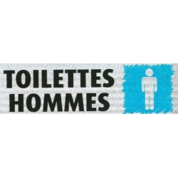 PLAQUE PVC ALU ADHÉSIVE 170x50 MM "Toilettes hommes"