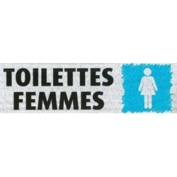 PLAQUE PVC ALU ADHÉSIVE 170x50 MM "Toilettes femme"