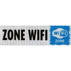 PLAQUE PVC ALU ADHÉSIVE 170x50 MM "Zone Wifi"