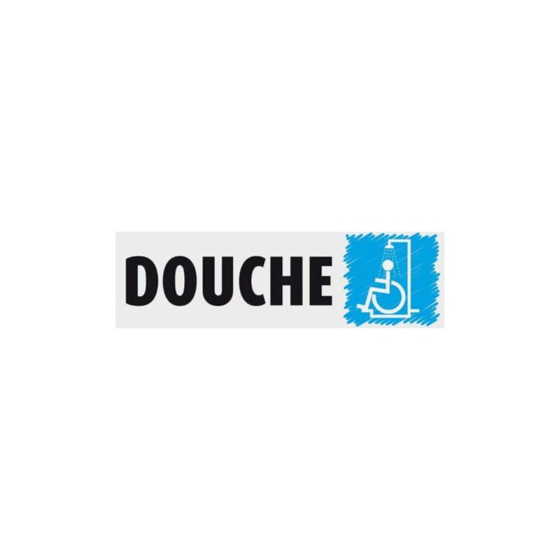 PLAQUE PVC ALU ADHÉSIVE 170x50 MM "Douche PMR"