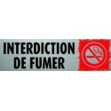 PLAQUE PVC ALU ADHÉSIVE 170x50 MM "Interdiction de fumer"