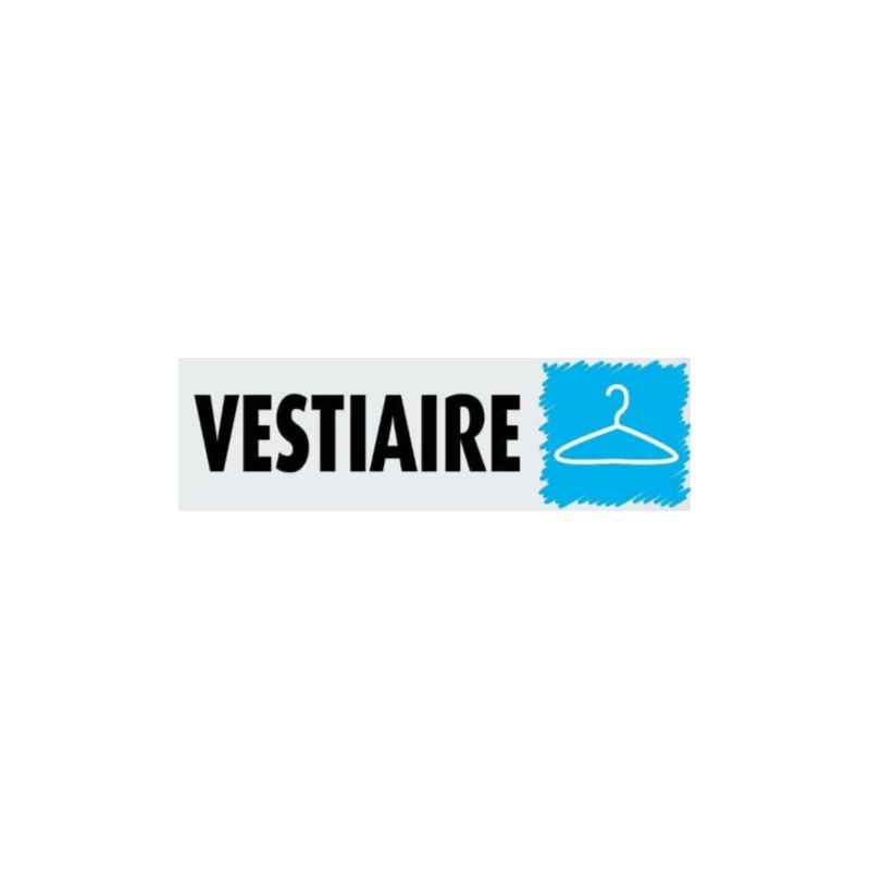 PLAQUE PVC ALU ADHÉSIVE 170x50 MM "Vestiaire"