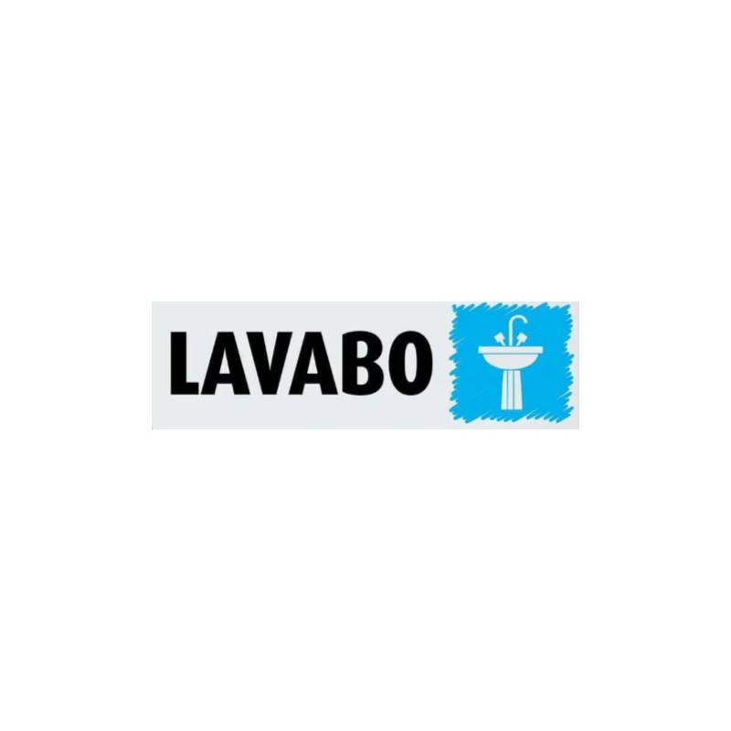 PLAQUE PVC ALU ADHÉSIVE 170x50 MM "Lavabo"