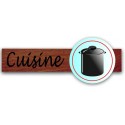 PLAQUE DUOSIGN S/SUPPORT BOIS 220x85 MM "Cuisine"