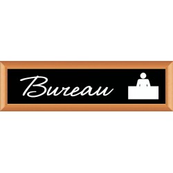 PLAQUE TERRA FAUX CADRE BOIS 170x50 MM "Bureau"