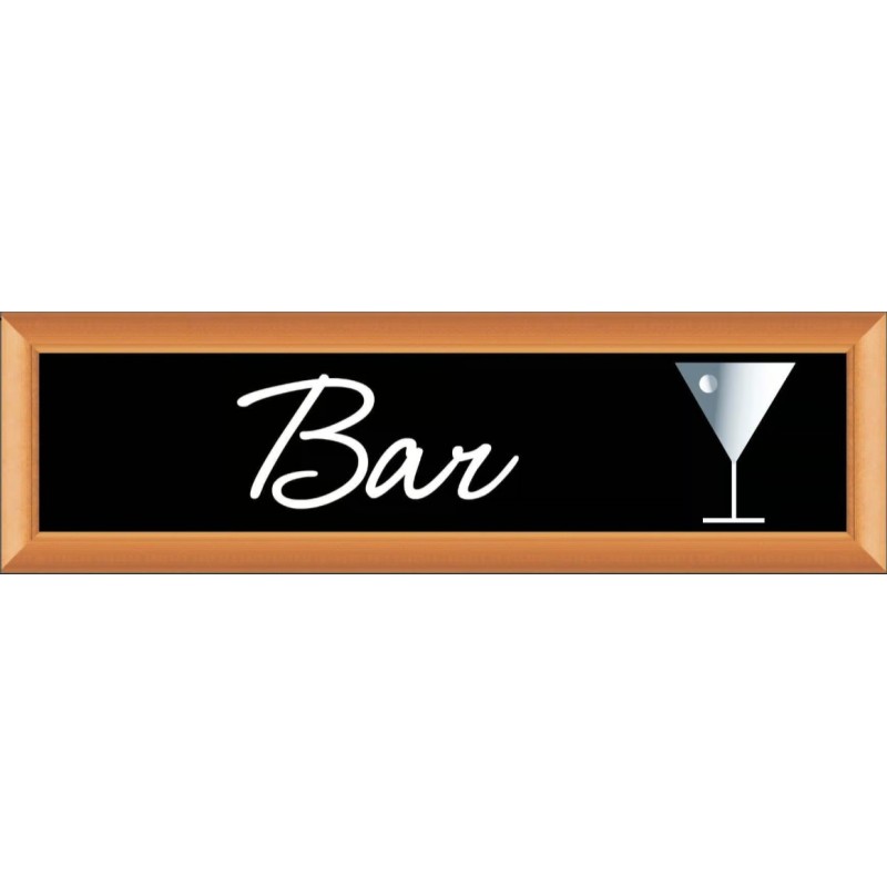 PLAQUE TERRA FAUX CADRE BOIS 170x50 MM "Bar"
