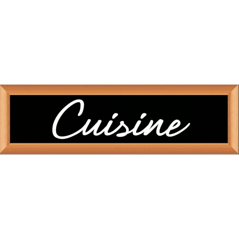 PLAQUE TERRA FAUX CADRE BOIS 170x50 MM "Cuisine"