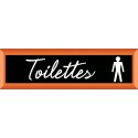 PLAQUE TERRA FAUX CADRE BOIS 170x50 MM "Toilettes homme"