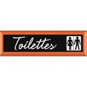 PLAQUE TERRA FAUX CADRE BOIS 170x50 MM "Toilettes"