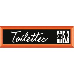 PLAQUE TERRA FAUX CADRE BOIS 170x50 MM "Toilettes"