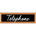 PLAQUE TERRA FAUX CADRE BOIS 170x50 MM "Téléphone"