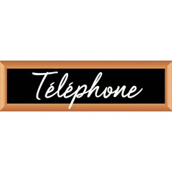 PLAQUE TERRA FAUX CADRE BOIS 170x50 MM "Téléphone"