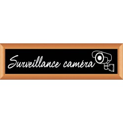 PLAQUE TERRA FAUX CADRE BOIS 170x50 MM "Surveillance Caméra"