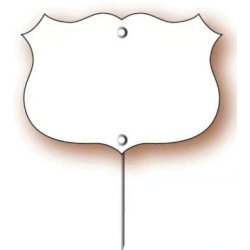 ECUSSON PVC 85x62 mm blanc neutre, pique inox (lot de 10)