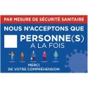 PANCARTE PVC 300x200 mm Mesure sécurité nbre personnes à la fois + ad