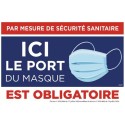 PANCARTE PVC 300x200 mm Port du masque obligatoire + 2 adhésifs au do