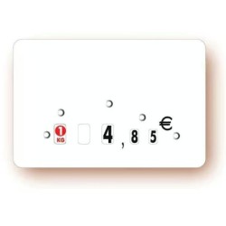 ETIQUETTE blanche 105x70 mm, à roulettes, sans attachement (lot de 10