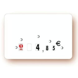 ETIQUETTE blanche 120x80 mm, à roulettes, sans attachement (lot de 10