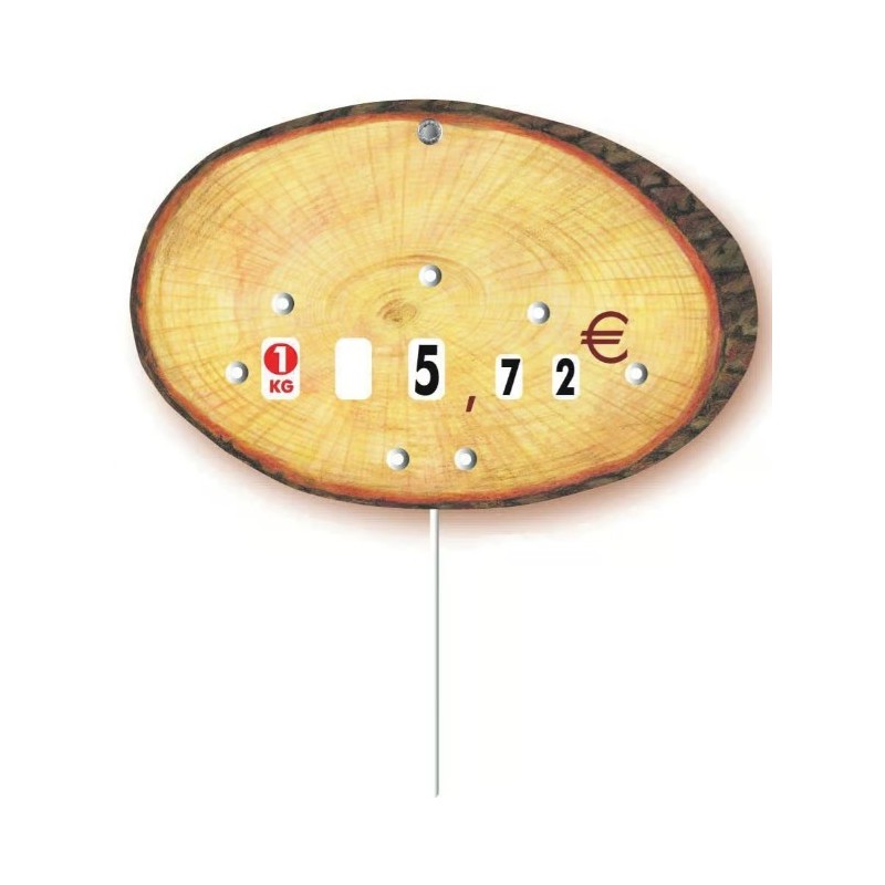 ETIQUETTE Rondin 125x80 mm, à roulettes, pique inox (lot de 10)